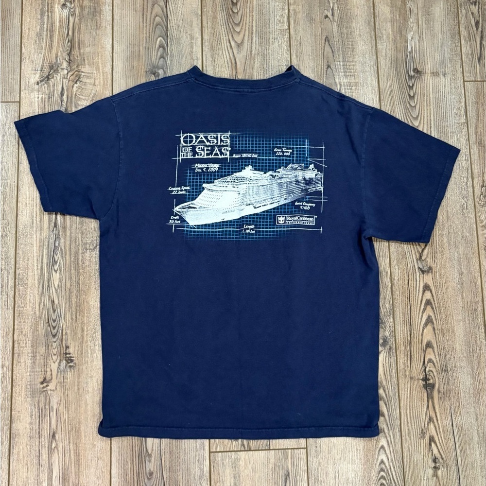 Royal Caribbean Oasis of the Seas T-Shirt XL Navy Cruise Ship Graphic Tee